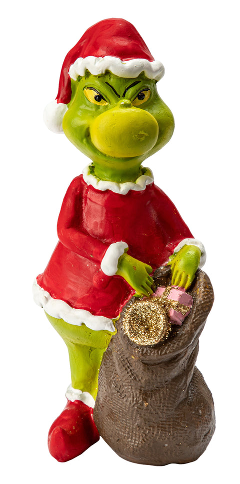 Figurine de grincheux avec sac cadeaux