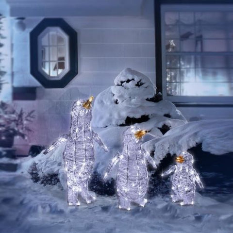 Ensemble de 3 pingouins lumineux