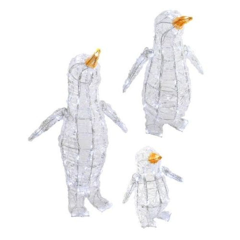 Ensemble de 3 pingouins lumineux