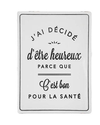 Plaque décorative en céramique – J’ai décidé d’être heureux