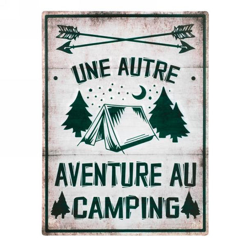 Plaque murale "Une autre aventure au camping"