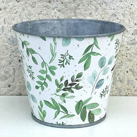 Cache-pot décoratif en métal Feuillage