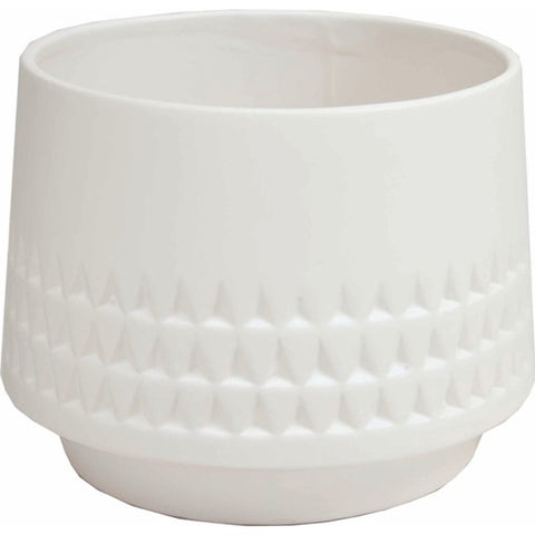 Vase blanc mat à motif