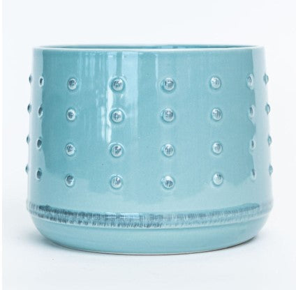 Vase aqua avec motif de pois