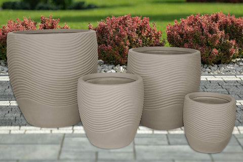 Pot fibro-ciment rond gris