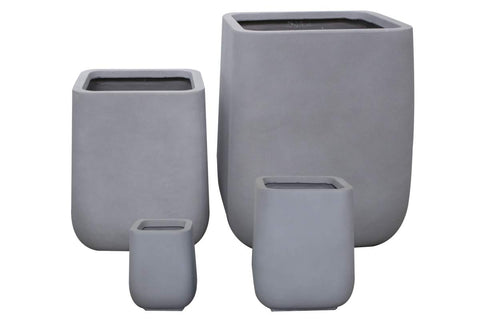 Pot carré gris pâle