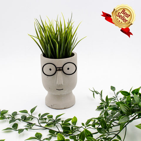 Pot décoratif de visage avec lunette