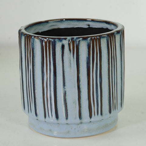 Vase décoratif bleu et gris
