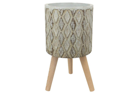 Pot sur pattes de bois