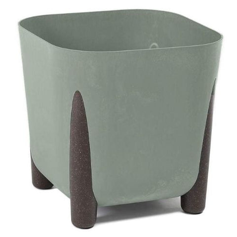 Pot Roma rectangulaire sur pattes fini gris vert