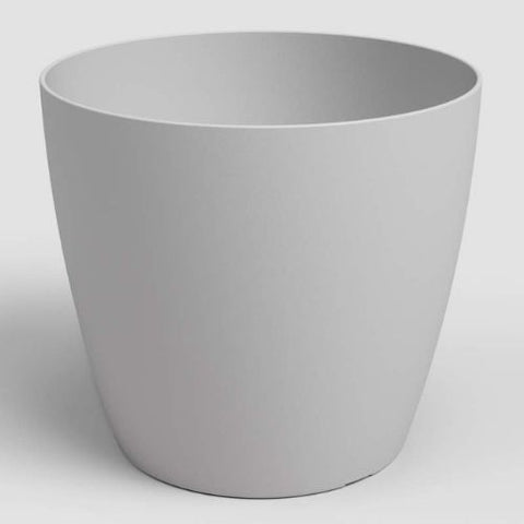 Pot en plastique San Remo gris pâle mat