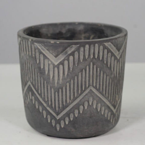 Vase décoratif noir texturé