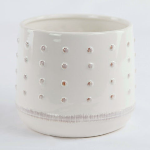 Vase décoratif blanc avec pointillés
