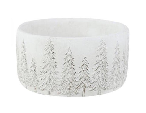 Vase décoratif bas avec motifs de sapins