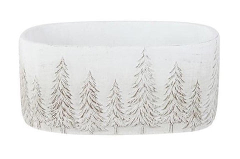 Vase ovale avec motif de sapins