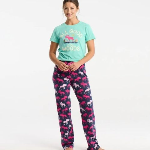 T-shirt de pyjama pour femme "Orignal All Good in the Woods" - Hatley Little Blue House