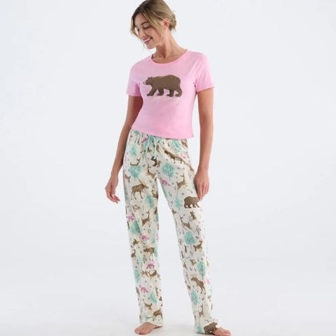 T-shirt de pyjama pour femme "Ours Bearly Sleeping" - Hatley Little Blue House
