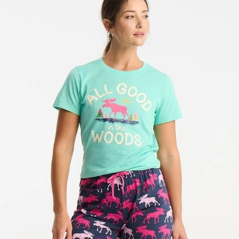 T-shirt de pyjama pour femme "Orignal All Good in the Woods" - Hatley Little Blue House