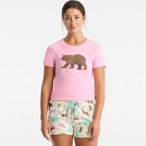 T-shirt de pyjama pour femme "Ours Bearly Sleeping" - Hatley Little Blue House