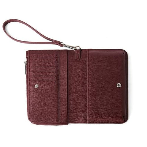 Portefeuille en cuir Quinn Cassis - Lambert