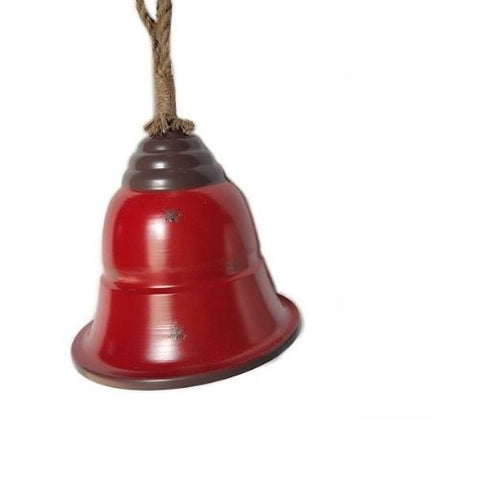 Grande cloche décorative en métal rouge