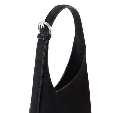 Sac à épaule Elena en suède vegan noir – Lambert
