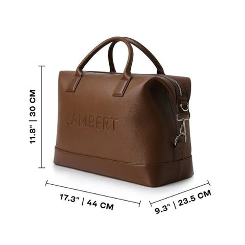 Sac de voyage Mae en cuir vegan chocolat – Lambert