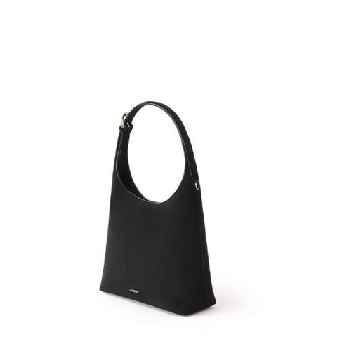 Sac à épaule Elena en suède vegan noir – Lambert
