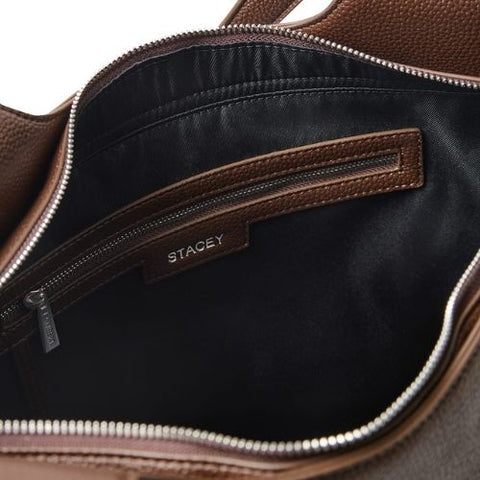 Sac fourre-tout Stacey en cuir vegan chocolat – Lambert