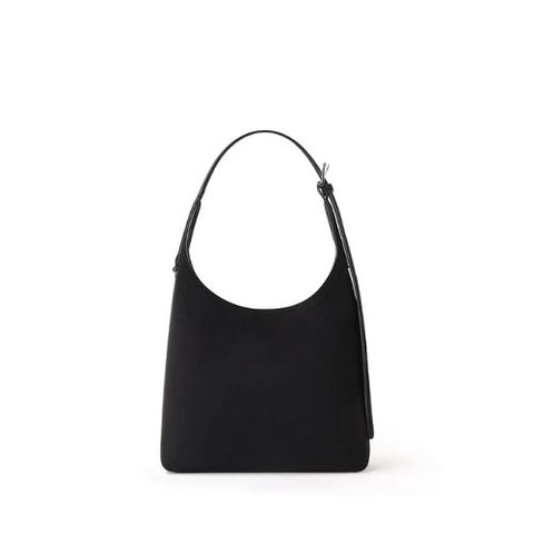 Sac à épaule Elena en suède vegan noir – Lambert