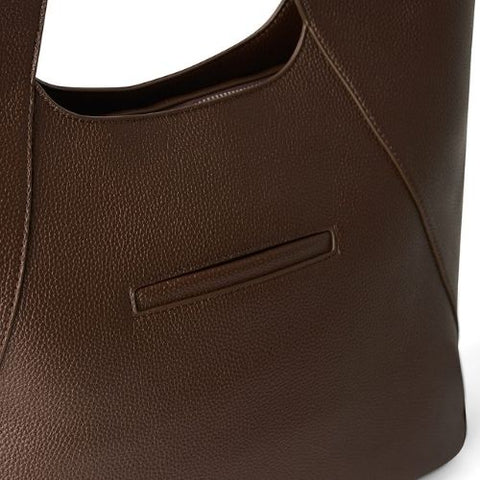 Sac fourre-tout Stacey en cuir vegan chocolat – Lambert