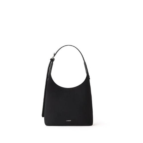 Sac à épaule Elena en suède vegan noir – Lambert
