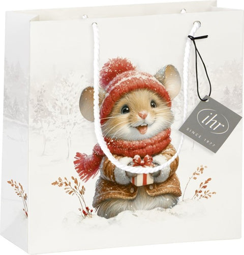 Sac cadeau – Souris des neiges et petit présent