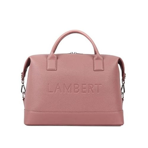Petit sac de voyage en cuir vegan Mae rose - Lambert