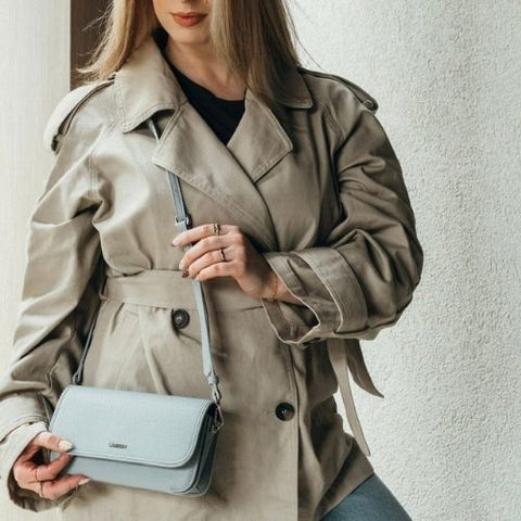 Sac à main 3-en-1 Grace en cuir vegan gris - Lambert