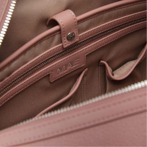 Petit sac de voyage en cuir vegan Mae rose - Lambert