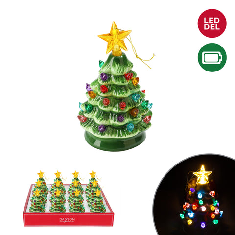 Sapin de Noël en céramique avec lumières DEL
