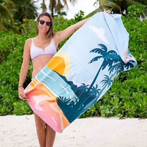 Serviette en microfibre "Soleil couchant" - K5 Clothing