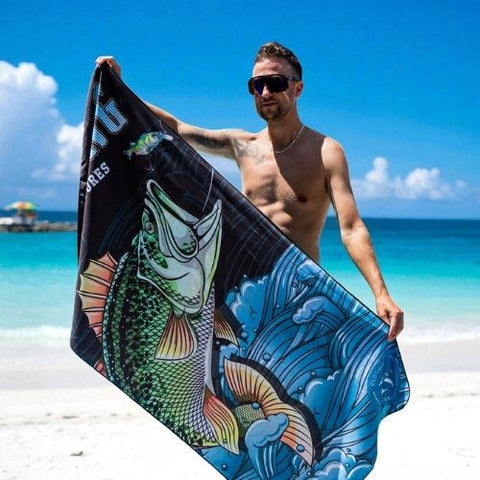 Serviette en microfibre "Aventure de pêche" - K5 Clothing