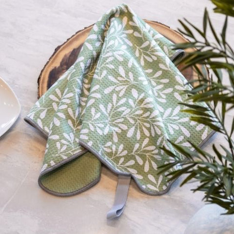 Linge à vaisselle en microfibre gaufré "Doux feuillage" - K5 Clothing