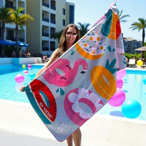 Serviette en microfibre "Piscine en folie" - K5 Clothing