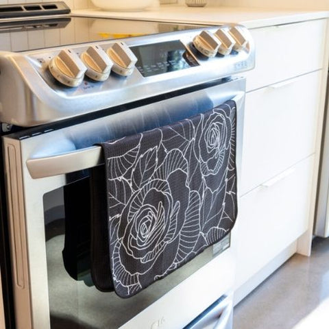 Linge à vaisselle en microfibre gaufré "Rose sublime" - K5 Clothing