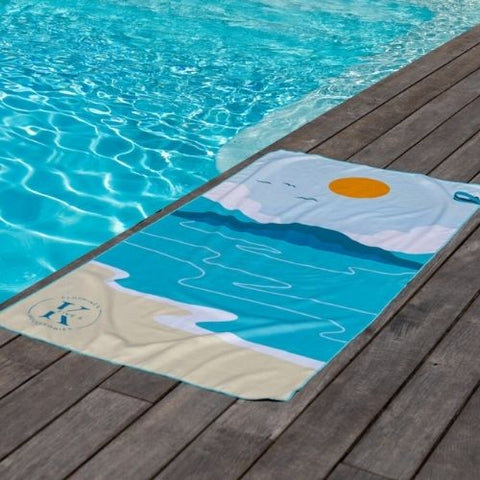 Serviette en microfibre "Plage rétro" - K5 Clothing