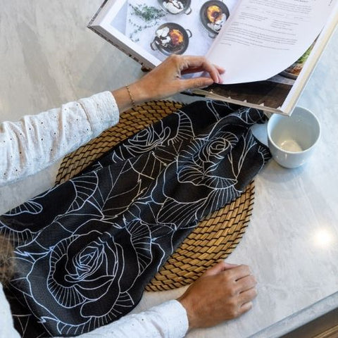 Linge à vaisselle en microfibre gaufré "Rose sublime" - K5 Clothing