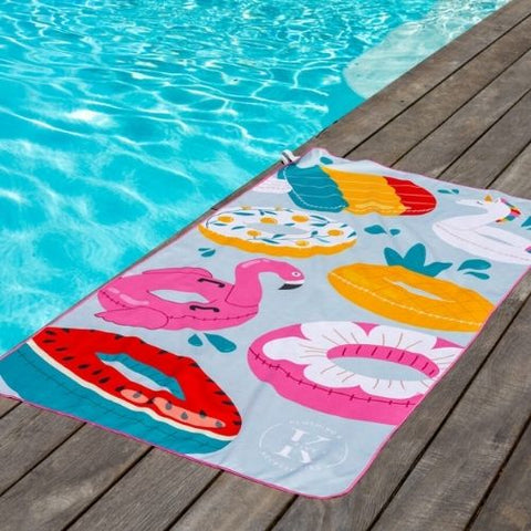 Serviette en microfibre "Piscine en folie" - K5 Clothing