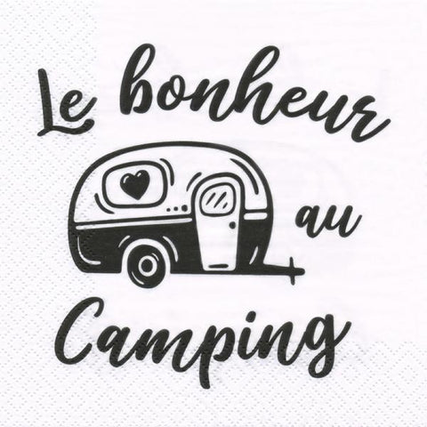 Serviette de table "Le bonheur au camping"