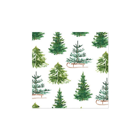 Serviettes de table motif sapins de Noël