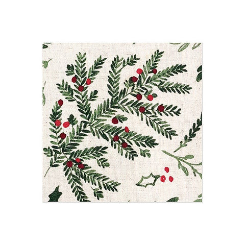 Serviettes de table motif branches de pin