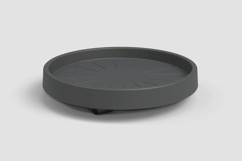 Soucoupe ronde en plastique avec roues anthracite