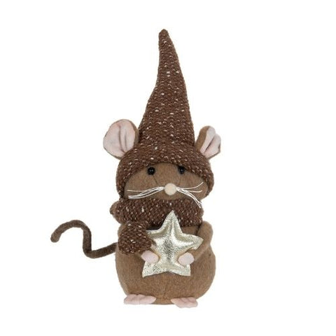 Souris décorative avec chapeau pointu et étoile dorée
